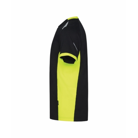 T-shirt de travail col rond avec détails réfléchissants Noir/jaune fluo – Dassy Tampico