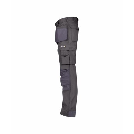 Pantalon de travail multi-poches canvas Cordura genoux Gris ciment coupe longue – Dassy Texas