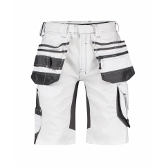 Bermuda de travail multipoches stretch quadri-directionnel Blanc/gris anthracite – Dassy Trix
