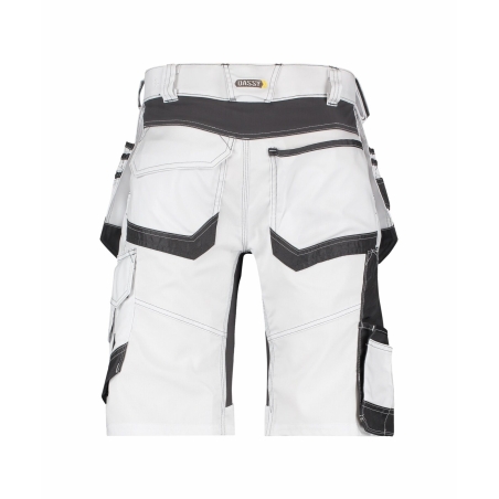 Bermuda de travail multipoches stretch quadri-directionnel Blanc/gris anthracite – Dassy Trix