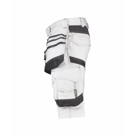 Bermuda de travail multipoches stretch quadri-directionnel Blanc/gris anthracite – Dassy Trix