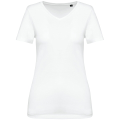 T-shirt Supima® col V blanc femme – Kariban Premium