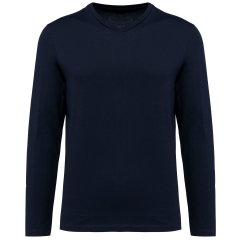 T-shirt Supima® col V manches longues Marine Kariban Premium