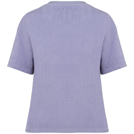 T-shirt éponge oversize écoresponsable femme Violet – Native Spirit – vue 2