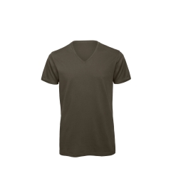 T-shirt bio col V homme B&C Inspire – Vert Khaki
