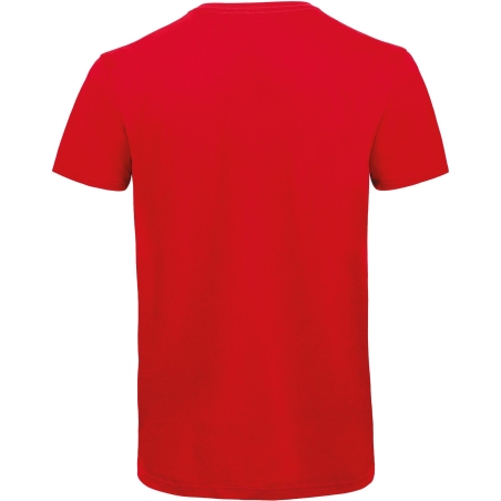 T-shirt bio col V homme Rouge B&C Inspire – 140 g/m² – vue 2