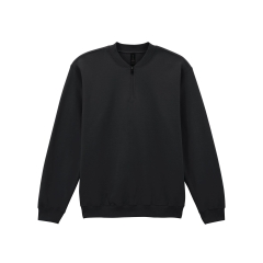 Sweat-shirt 1/4 zip molleton noir Gildan – 284 g/m²