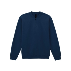 Sweat-shirt 1/4 zip molleton Marine Gildan – 284 g/m²