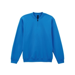 Sweat-shirt 1/4 zip molleton bleu Gildan – 284 g/m²