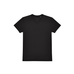 T-shirt col V noir 150 g/m² B&C – personnalisé en France