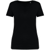 T-shirt écoresponsable col V femme Noir – Native Spirit