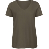 T-shirt Organic col V Femme Vert Khaki B&C – 140 g/m²