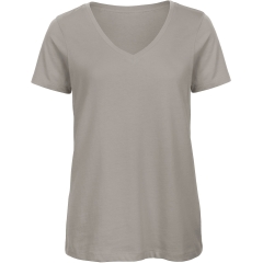T-shirt Organic col V Femme Gris B&C – Inspire