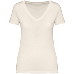 T-shirt écoresponsable col V femme Blanc – Native Spirit