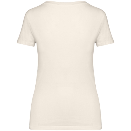 T-shirt écoresponsable col V femme Blanc – Native Spirit – vue 2