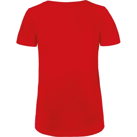 T-shirt Organic col V Femme Rouge B&C – Inspire – vue 2