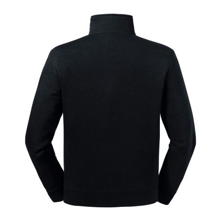 Sweat Col 1/4 Zip Authentic Noir Russell – 280 g/m² – vue 2