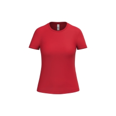 T-shirt femme Rouge coupe droite col rond iDeal Basic Brand