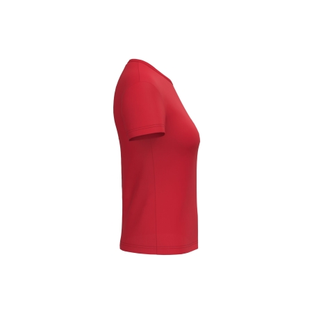 T-shirt femme Rouge coupe droite col rond iDeal Basic Brand – vue 3