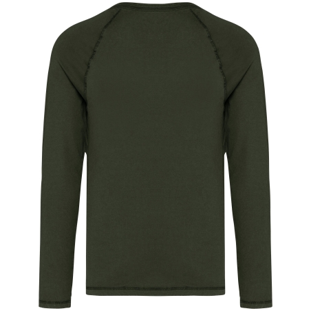 T-shirt raglan manches longues écoresponsable Vert Khaki Native Spirit – vue 2