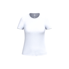 T-shirt femme Blanc coupe droite col rond iDeal Basic Brand