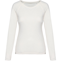 T-shirt raglan manches longues écoresponsable femme Blanc Native Spirit