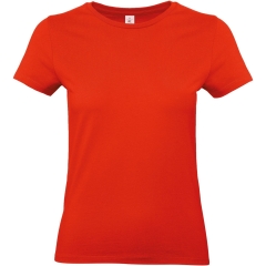 T-shirt femme Rouge 185 g/m² B&C E190 – Coton ring-spun