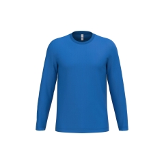 T-shirt bleu unisexe manches longues iDeal Basic Brand 145 g/m²