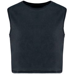 T-shirt crop sans manche écoresponsable femme Gris Native Spirit