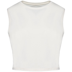 T-shirt crop sans manche écoresponsable femme Blanc Ivoire Native Spirit