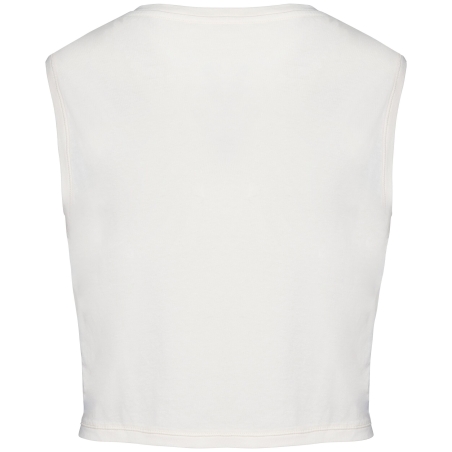 T-shirt crop sans manche écoresponsable femme Blanc Ivoire Native Spirit – vue 2