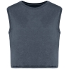 T-shirt crop sans manche écoresponsable femme Gris délavé minéral Native Spirit