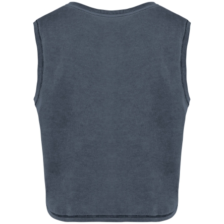 T-shirt crop sans manche écoresponsable femme Gris délavé minéral Native Spirit – vue 2