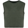 T-shirt crop sans manche oversize vert khaki – Native Spirit