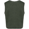 T-shirt crop sans manche oversize vert khaki – Native Spirit – vue 2