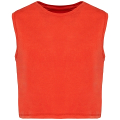 T-shirt crop sans manche oversize rouge Native Spirit femme