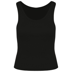 Débardeur côtelé écoresponsable femme Noir – Native Spirit