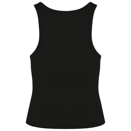 Débardeur côtelé écoresponsable femme Noir – Native Spirit – vue 2