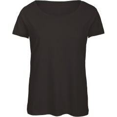 T-shirt Triblend Col Rond Femme Noir B&C – 130 g/m²