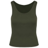 Débardeur écoresponsable côtelé femme Vert Organic Khaki – Native Spirit
