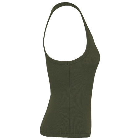 Débardeur écoresponsable côtelé femme Vert Organic Khaki – Native Spirit – vue 3