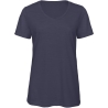 T-shirt Triblend Col V Femme Marine B&C – 130 g/m²