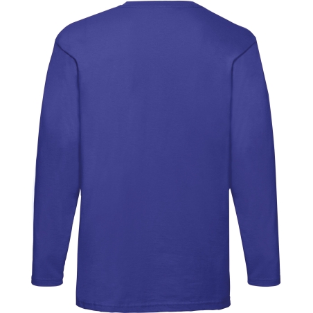 T-shirt manches longues Bleu Royal Valueweight Fruit of the Loom – vue 2