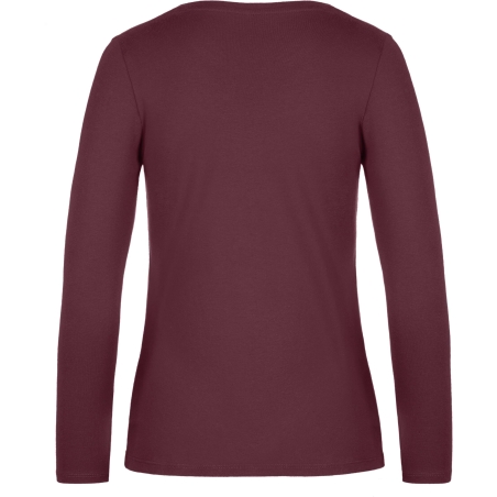 T-shirt manches longues femme B&C E190 Bordeaux – vue 2