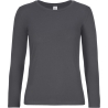 T-shirt manches longues femme gris foncé 185 g/m² B&C E190