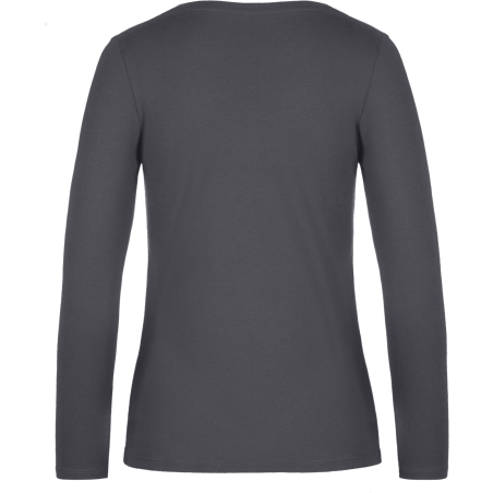 T-shirt manches longues femme gris foncé 185 g/m² B&C E190 – vue 2