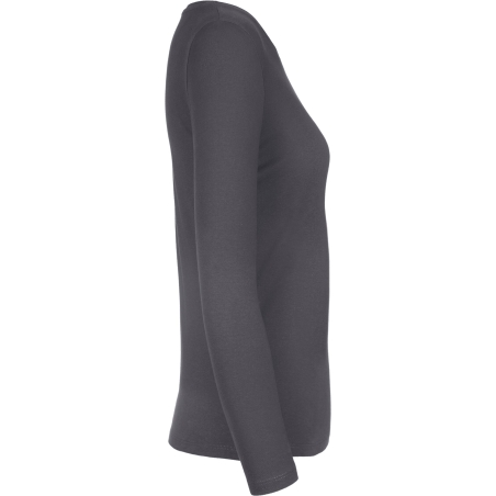 T-shirt manches longues femme gris foncé 185 g/m² B&C E190 – vue 3