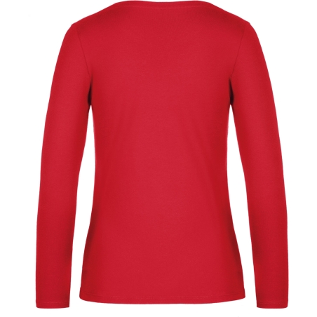 T-shirt manches longues femme Rouge 185 g/m² B&C E190 – vue 2