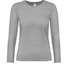 T-shirt manches longues femme gris B&C E190 – 185 g/m²