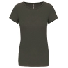 T-shirt col rond femme slim Dark Khaki Kariban